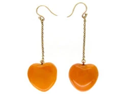 Amber Heart Drop Earrings -Antique Jewellery Company 3b1299599798 308