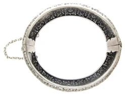 Pierced Silver Victorian Bangle -Antique Jewellery Company 3c