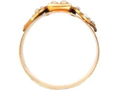 Belle Epoque French 18ct Gold Ring With Natural Split Pearl Hearts Motif -Antique Jewellery Company 3c0ff3d4 dsc03093 scaled 1