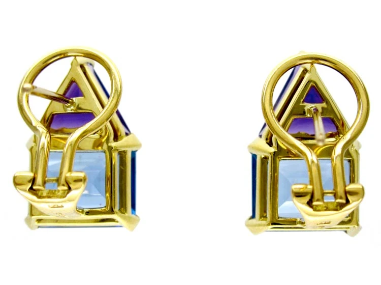 Blue Topaz & Amethyst Earrings 5 Blue Topaz & Amethyst Earrings - Image 3