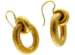 Engraved Gold Victorian Hoop Earrings 7 Engraved Gold Victorian Hoop Earrings -Antique Jewellery Company 3c1325182906 339