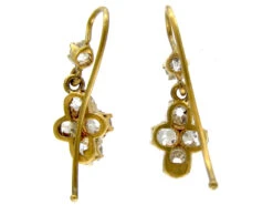 Victorian Diamond 18ct Gold Drop Earrings -Antique Jewellery Company 3c5