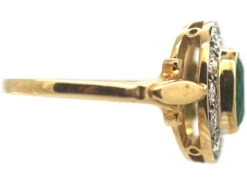 18ct Gold, Emerald & Diamond Oval Cluster Ring -Antique Jewellery Company 3d0b5571 dsc02191 scaled 1