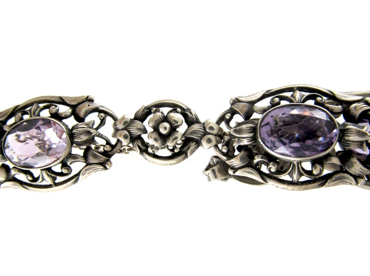 Silver & Amethyst Bracelet 5 Silver & Amethyst Bracelet - Image 3