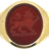 9ct Gold Signet Ring With Carnelian Intaglio Of A Lion 1 9ct Gold Signet Ring With Carnelian Intaglio Of A Lion -Antique Jewellery Company 3d8c7033 dsc07315 scaled 1