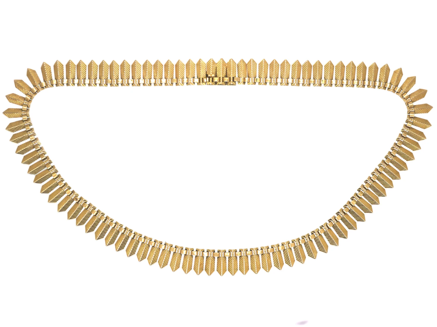French 18ct Gold Fringe Necklace 3 French 18ct Gold Fringe Necklace