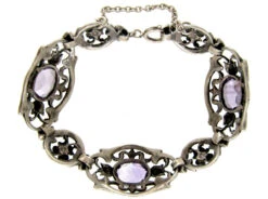 Silver & Amethyst Bracelet 12 Silver & Amethyst Bracelet -Antique Jewellery Company 3g