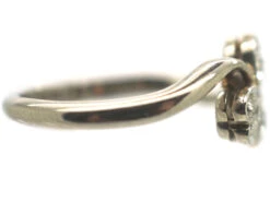 Edwardian 18ct White Gold & Platinum, Diamond Three Leaf Clover Ring 14 Edwardian 18ct White Gold & Platinum, Diamond Three Leaf Clover Ring -Antique Jewellery Company 40008a3e dsc07421 scaled 1