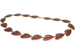 Silver & Red Enamel Lily Pad Necklace By Finn Jensen 6 Silver & Red Enamel Lily Pad Necklace By Finn Jensen -Antique Jewellery Company 409e8e23 dsc09623 scaled 1