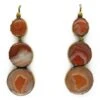 Georgian Three Tier Banded Agate Earrings 1 Georgian Three Tier Banded Agate Earrings -Antique Jewellery Company 40a