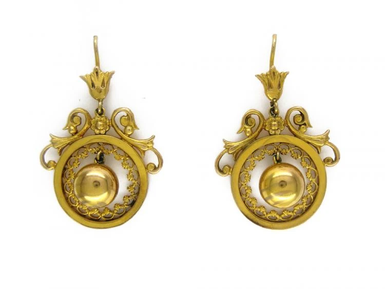 15ct Gold Ball Drop Earrings 3 15ct Gold Ball Drop Earrings