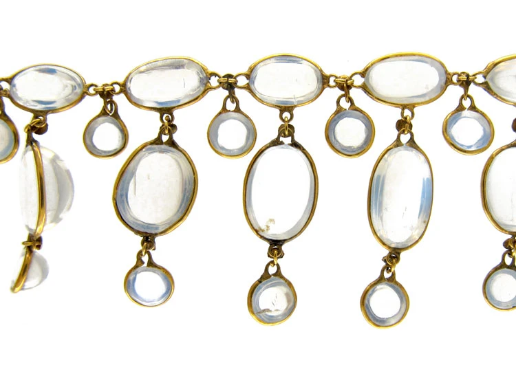 15ct Gold Moonstone Drops Necklace 4 15ct Gold Moonstone Drops Necklace - Image 2