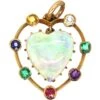 Edwardian 15ct Gold Opal Heart Pendant With Gemstones That Spell Dearest 2 Edwardian 15ct Gold Opal Heart Pendant With Gemstones That Spell Dearest -Antique Jewellery Company 44248161 dsc00737 scaled 1
