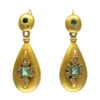 Emerald & Diamond Victorian 18ct Gold Earrings 2 Emerald & Diamond Victorian 18ct Gold Earrings -Antique Jewellery Company 44a1263147403 309