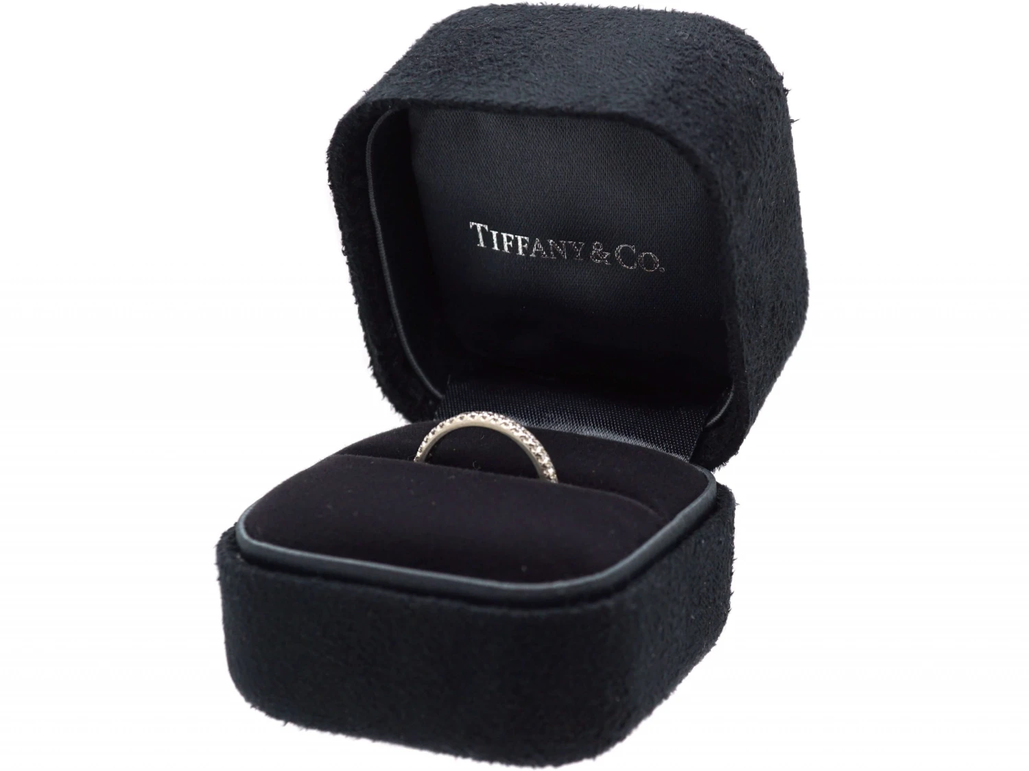 Diamond Set Half Eternity Ring In Original Case By Tiffany & Co 5 Diamond Set Half Eternity Ring In Original Case By Tiffany & Co - Image 3