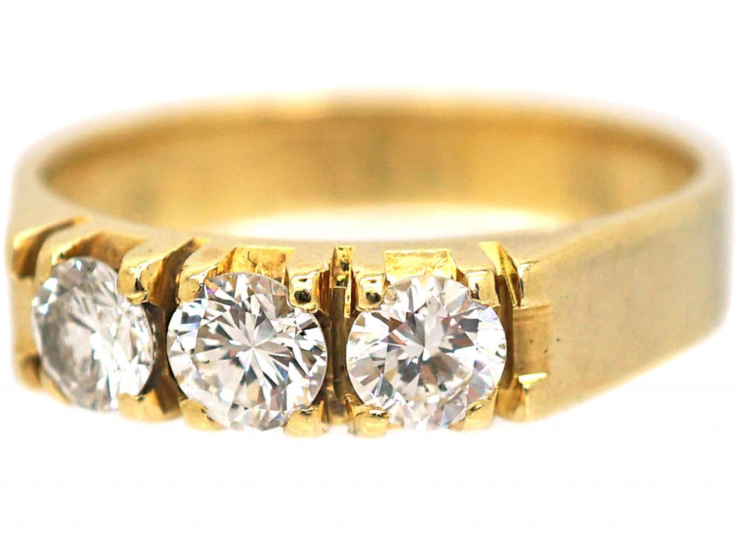 French 18ct Gold & Diamond Three Stone Ring 8 French 18ct Gold & Diamond Three Stone Ring - Image 6