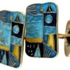 David Andersen Four Seasons Series Enamel Silver Cufflinks -Antique Jewellery Company 46d
