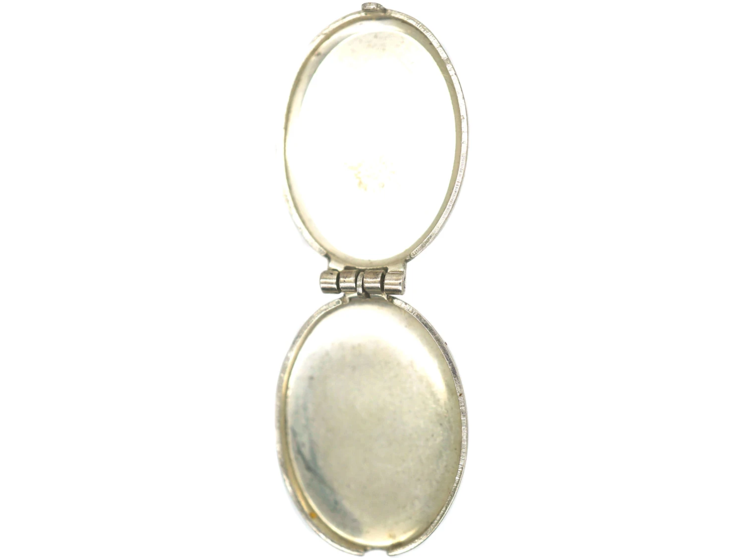 Small Silver Oval Locket With Sunburst Design 4 Small Silver Oval Locket With Sunburst Design - Image 2