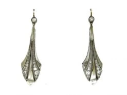 Diamond & Platinum Spearhead Earrings