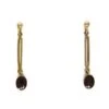 9ct Gold & Garnet Drop Earrings -Antique Jewellery Company 49a