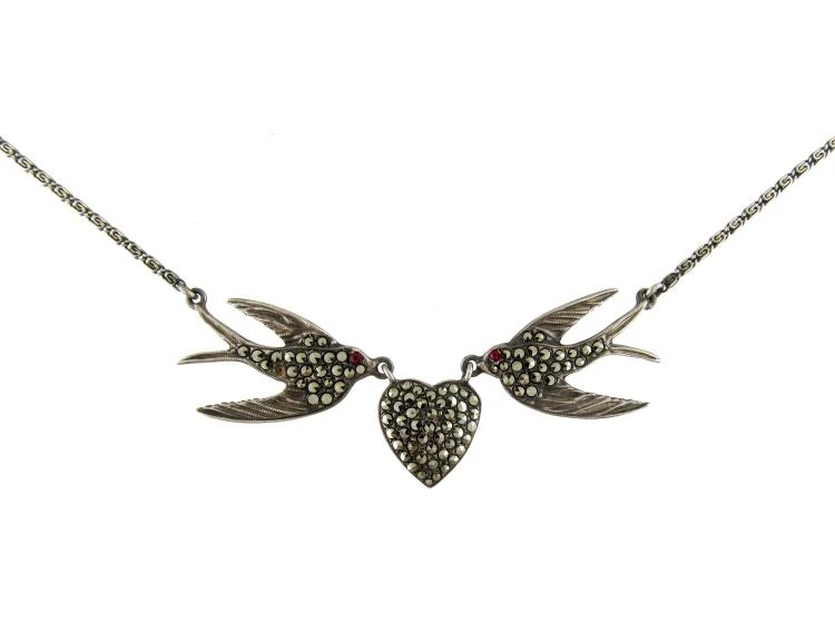 Marcasite & Silver Swallow Necklace 3 Marcasite & Silver Swallow Necklace