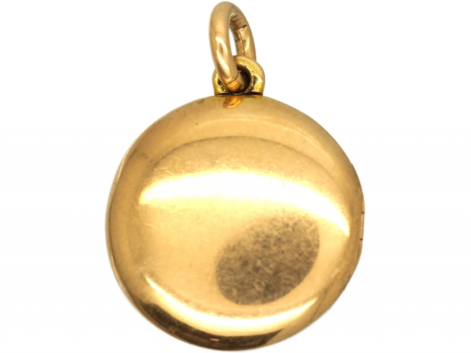 Edwardian 15ct Gold Round Locket Set With Turquoise Representing Forget Me Not 6 Edwardian 15ct Gold Round Locket Set With Turquoise Representing Forget Me Not - Image 4