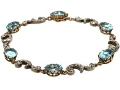 Edwardian 15ct Gold & Platinum, Aquamarine & Diamond Bracelet 6 Edwardian 15ct Gold & Platinum, Aquamarine & Diamond Bracelet -Antique Jewellery Company 49b8e831 dsc06225 scaled 1