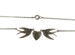 Marcasite & Silver Swallow Necklace 7 Marcasite & Silver Swallow Necklace -Antique Jewellery Company 49c1351023720 793