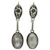 Arts & Crafts Silver & Blister Pearl Earrings