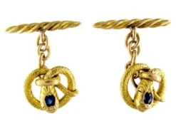 Snake 14ct Gold Austrian Cufflinks