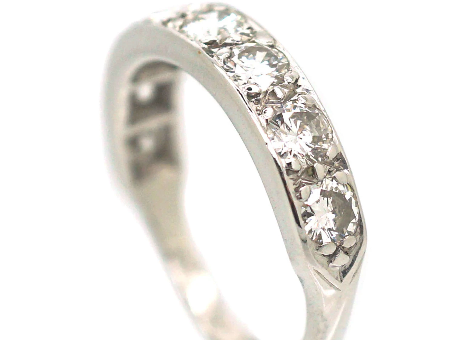 18ct White Gold Half Eternity Diamond Ring 4 18ct White Gold Half Eternity Diamond Ring - Image 2