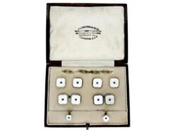 Art Deco Cufflinks & Studs Set In Original Case