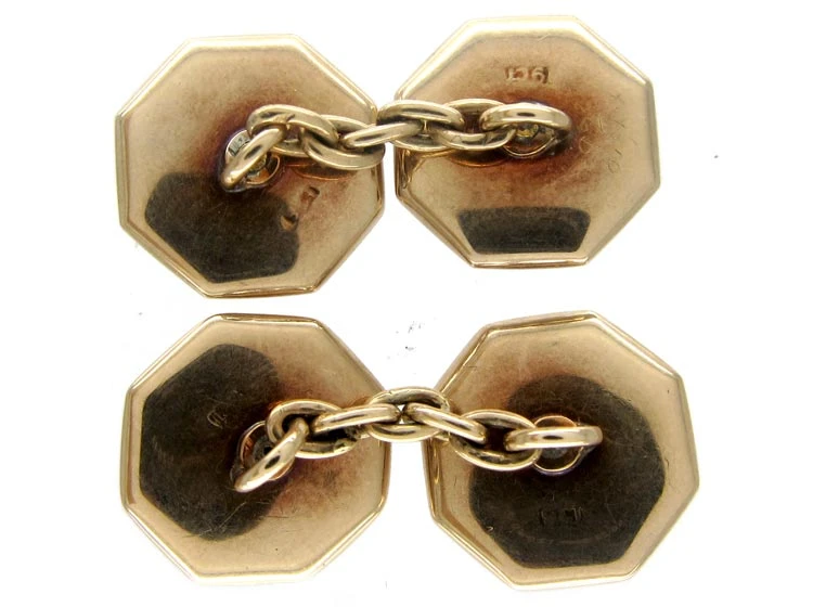 Mother Of Pearl & 9ct Gold Cufflinks 4 Mother Of Pearl & 9ct Gold Cufflinks - Image 2