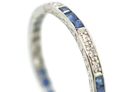 Art Deco Platinum, Sapphire & Diamond Narrow Eternity Ring 8 Art Deco Platinum, Sapphire & Diamond Narrow Eternity Ring -Antique Jewellery Company 4befae7e dsc06827 scaled 1