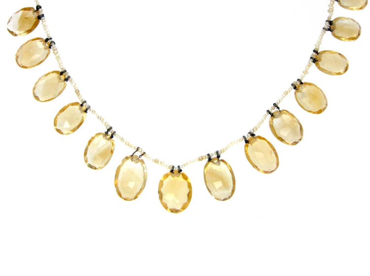 Citrine & Natural Pearls Necklace 3 Citrine & Natural Pearls Necklace