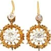 Edwardian 18ct Gold Diamond Solitaire Earrings With Rose Diamonds Above -Antique Jewellery Company 4cb909c1 dsc03960 scaled 1