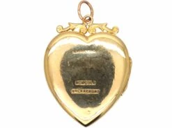 Edwardian 9ct Gold Back & Front Heart Shaped Locket Set With A Rose Diamond 9 Edwardian 9ct Gold Back & Front Heart Shaped Locket Set With A Rose Diamond -Antique Jewellery Company 4eb3d97c dsc06286 scaled 1