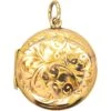 Edwardian 9ct Gold Small Round Locket With Engraved Leaf Motif 1 Edwardian 9ct Gold Small Round Locket With Engraved Leaf Motif -Antique Jewellery Company 4f608051 dsc04019 scaled 1