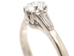 Millenium Platinum & Diamond Solitaire Ring With Diamond Baguette Shoulders 13 Millenium Platinum & Diamond Solitaire Ring With Diamond Baguette Shoulders -Antique Jewellery Company 4fe9b460 dsc01167 scaled 1