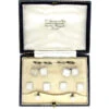 9ct White Gold & Mother Of Pearl Cufflinks, Buttons & Studs Set -Antique Jewellery Company 50a1316608517 186