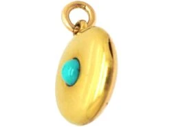 Edwardian 15ct Gold Round Locket Set With Turquoise Representing Forget Me Not 8 Edwardian 15ct Gold Round Locket Set With Turquoise Representing Forget Me Not -Antique Jewellery Company 51239ef2 dsc05236 scaled 1