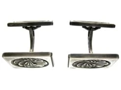 Mid Century Silver Rectangular Cufflinks With Floral Swirls, Designed By Henry Pilstrup For Georg Jensen -Antique Jewellery Company 51a1269210485 833