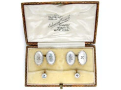 Mother Of Pearl 9ct White & Yellow Cufflinks & Studs
