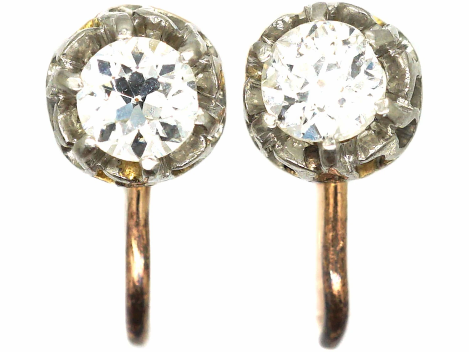 Diamond Solitaire Earrings With Screw Fittings 3 Diamond Solitaire Earrings With Screw Fittings