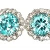 Art Deco 14ct White Gold, Zircon & Diamond Cluster Earrings -Antique Jewellery Company 520c00ea dsc05582 scaled 1