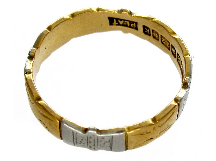 Platinum & 18ct Gold Band 4 Platinum & 18ct Gold Band - Image 2