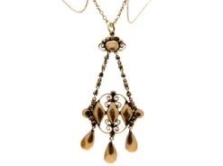 Garnet & Seed Pearl Pendant On Chain -Antique Jewellery Company 52b1282578120 174