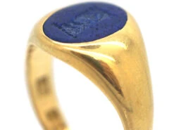 Edwardian 18ct Gold & Lapis Lazuli Signet Ring Of A Bull 10 Edwardian 18ct Gold & Lapis Lazuli Signet Ring Of A Bull -Antique Jewellery Company 52e91fae dsc02410 scaled 1