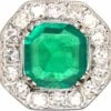 Art Deco 18ct White Gold, Columbian Emerald & Diamond Ring 2 Art Deco 18ct White Gold, Columbian Emerald & Diamond Ring -Antique Jewellery Company 53677dfa dsc05949 scaled 1