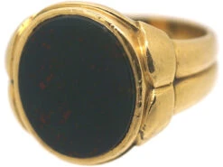 Victorian 18ct Gold Signet Ring Set With A Bloodstone -Antique Jewellery Company 537d5cfd dsc04755 scaled 1
